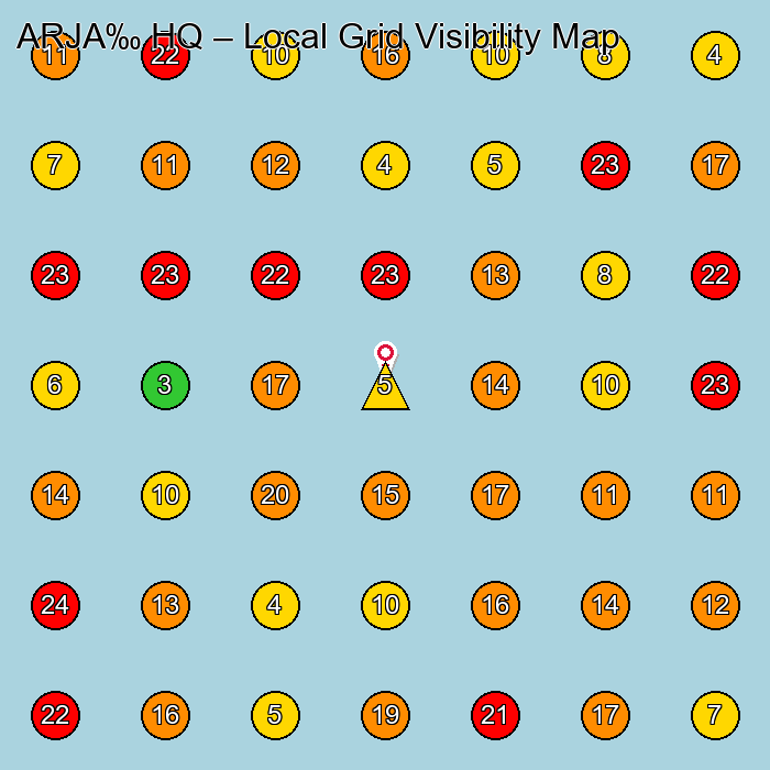 ARJA‰ HQ Clothing Store GeoGrid ranking map for None